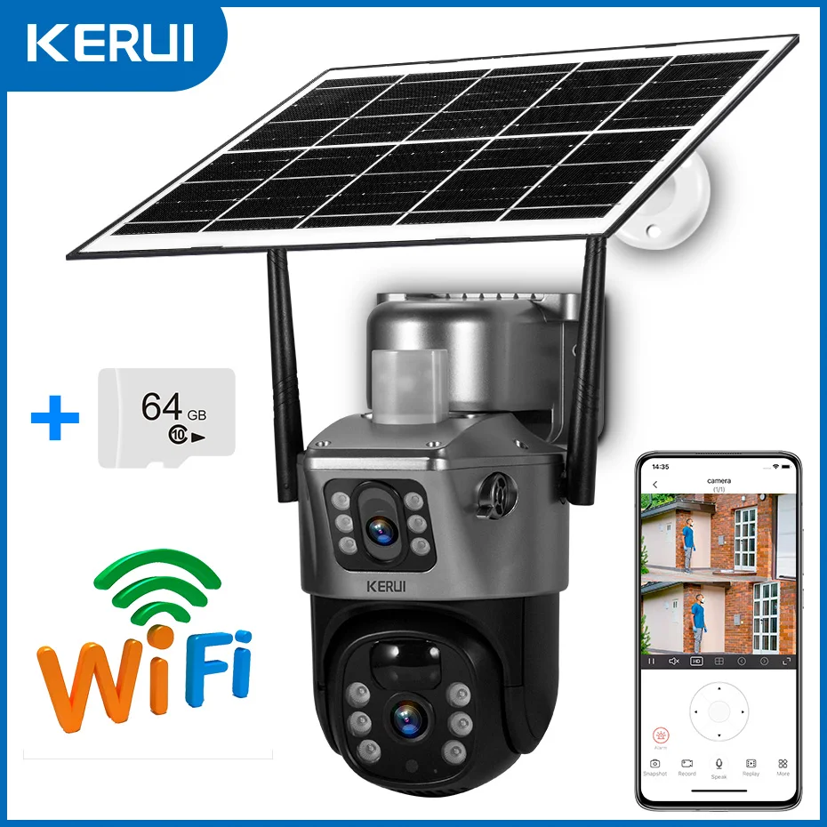 2K 4G SIM WIFI Solar Panel Dual Lens Camera Home Security CCTV Video Surveillance - Image 9