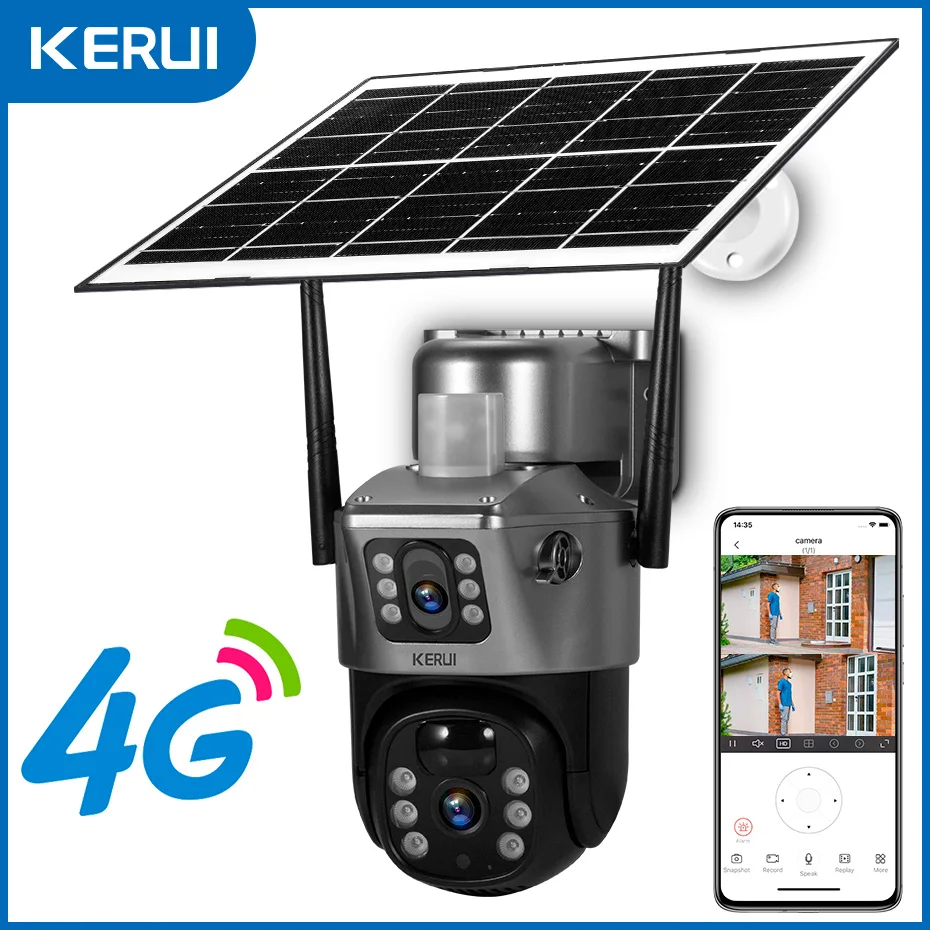 2K 4G SIM WIFI Solar Panel Dual Lens Camera Home Security CCTV Video Surveillance - Image 11
