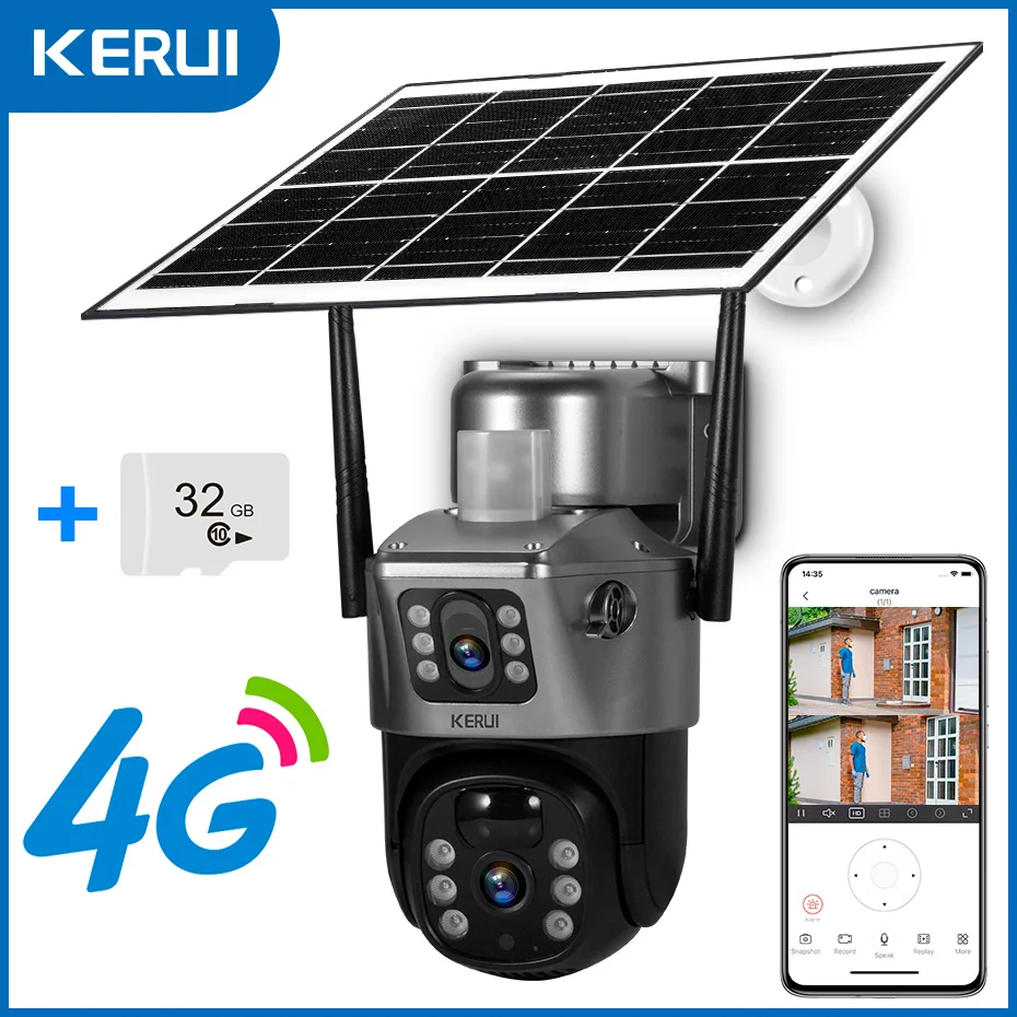 2K 4G SIM WIFI Solar Panel Dual Lens Camera Home Security CCTV Video Surveillance - Image 12