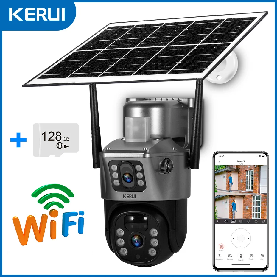 2K 4G SIM WIFI Solar Panel Dual Lens Camera Home Security CCTV Video Surveillance - Image 18