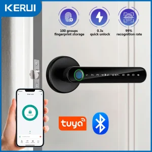 Smart Life Electronic Door Lock with Fingerprint/Password/Key/Tuya APP/Card Unlock